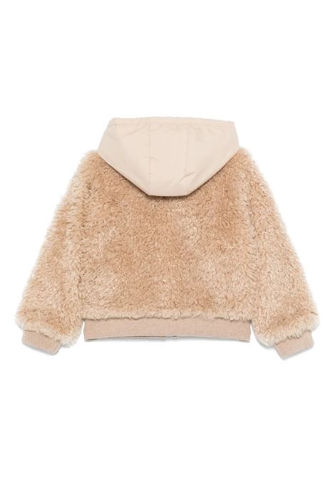 Felpa Con Zip e Cappuccio In Teddy Beige MONCLER ENFANT | 954-8G00013 89B0G268